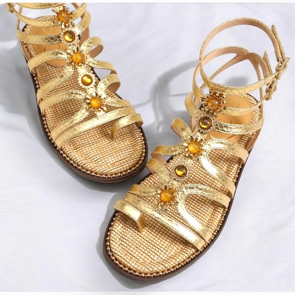 Sam Edelman Shoes - Sam Edelman ● Tiana Gold Gladiator Sandals